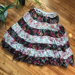 Full floral patchwork cottagecore skirt